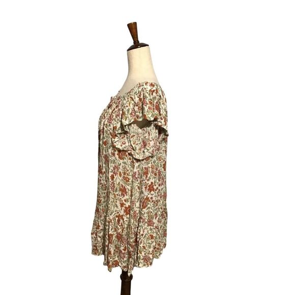 Rachel Zoe Beige Orange Flutter Sleeve Sheath Dress SM - Picture 3 of 7